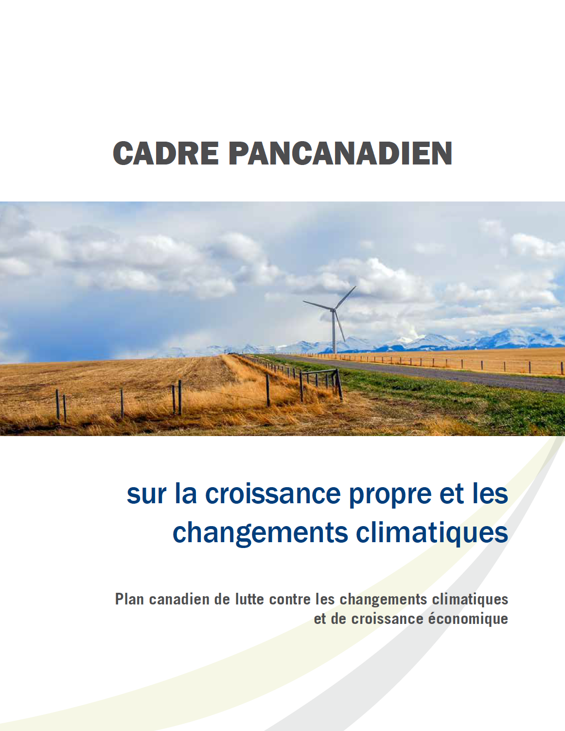 Cadre pancanadien sur la croissance propre et les changements climatiques